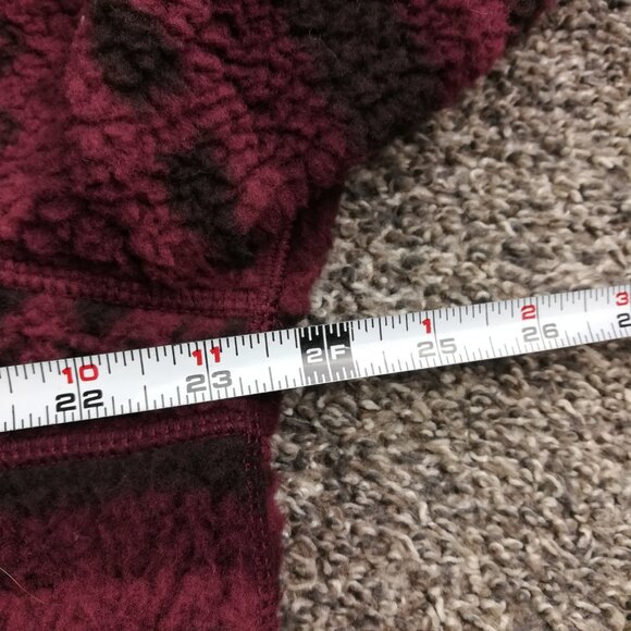 Carhartt Jacket Sherpa Fleece Geometric Aztec 1/4 Snap Red Womens Large 104922 - Picture 7 of 8